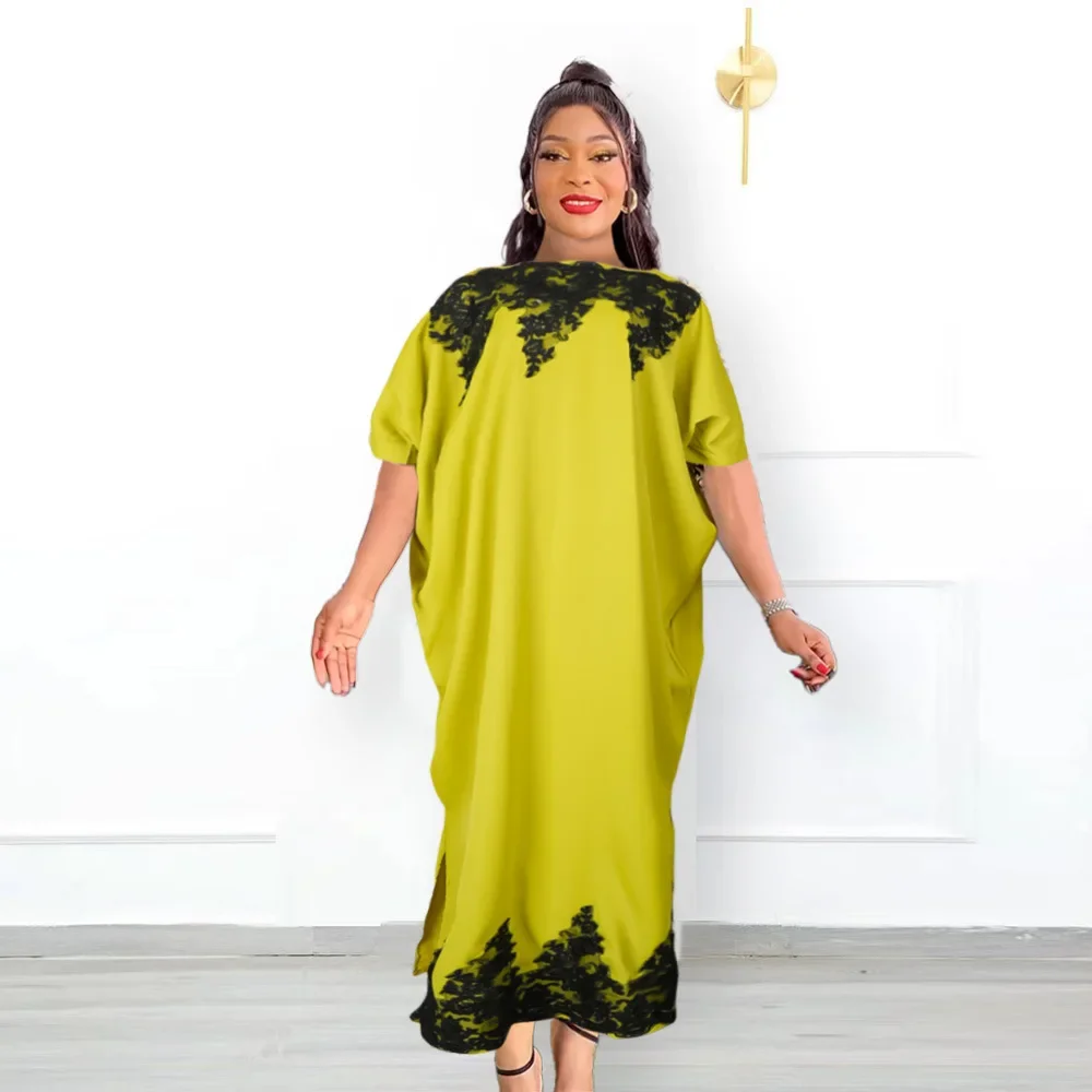 

African Dresses for Women Africa Clothing Bat Sleeve Dashiki Ankara Outfits Gown Abayas Robe Muslim Kaftan Maxi Long Dress 2024