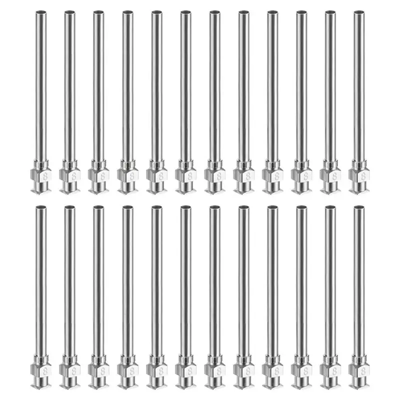 

Игла для дозирования с тупой кончиком, 24 шт. 2-дюймовые иглы для дозирования жидкости из нержавеющей стали с замком для приманки-AS97