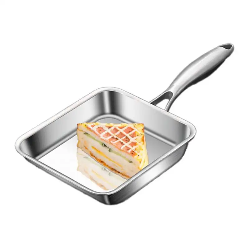 

Non Stick Skillet 3 Ply Stainless Steel Square Cooking Pan Nonstick Frying Pan Small Iron Skillet Cookware Pan Skillett For