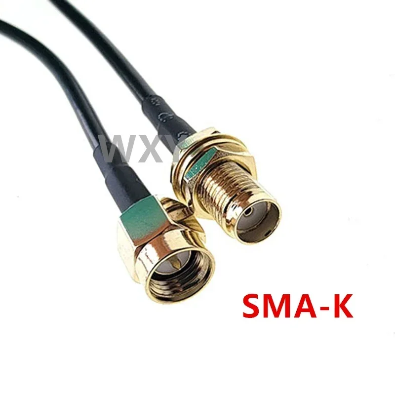 Coaxial RP-SMA to SMA Male to Female Extension Cable Copper Feeder Wire for WiFi Network Card RG174 Router Antenna Coaxial Cable