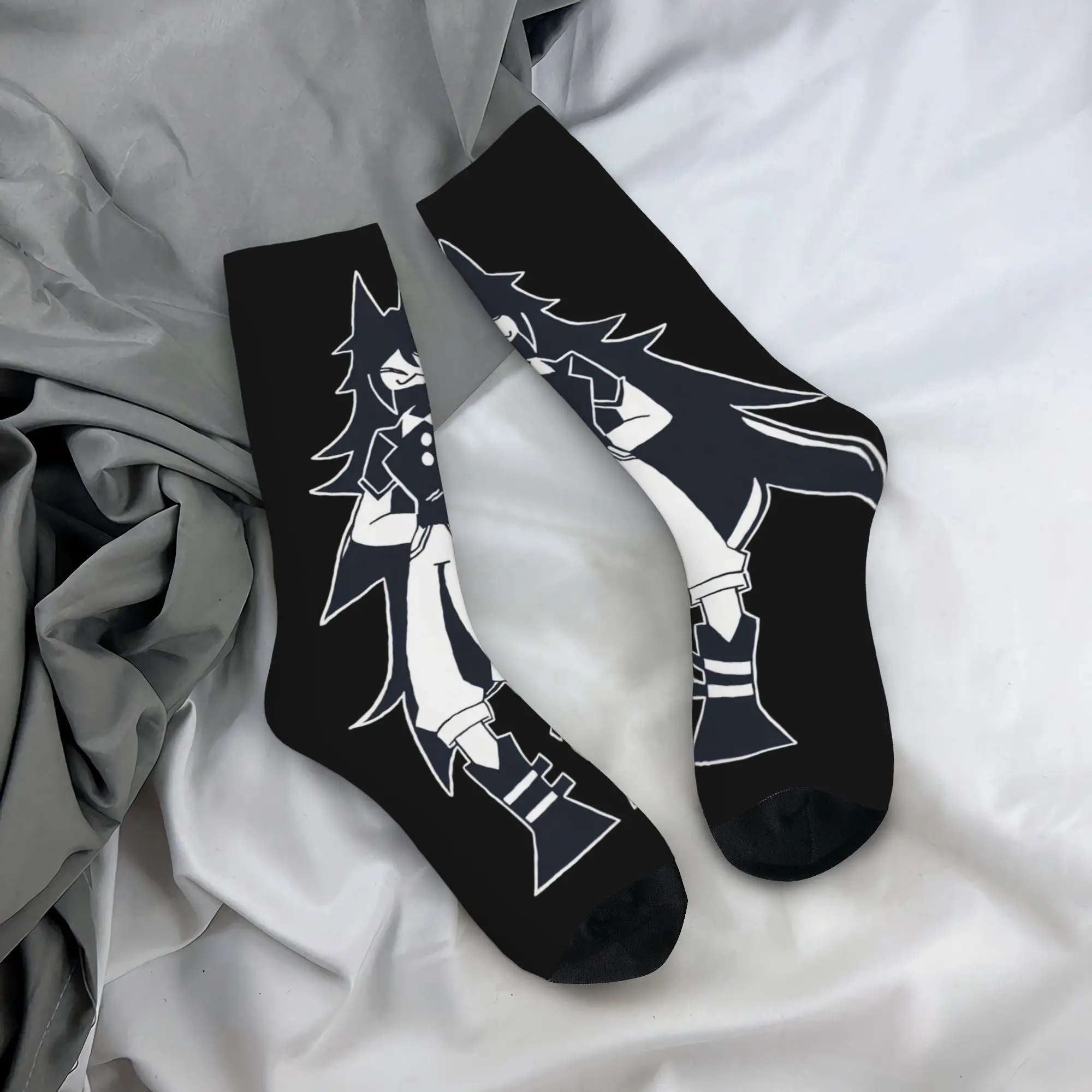 Funny Print Anime M-Miss C-Circle Cartoon   Socks for Men Women Stretchy Summer Autumn Winter  Crew Socks