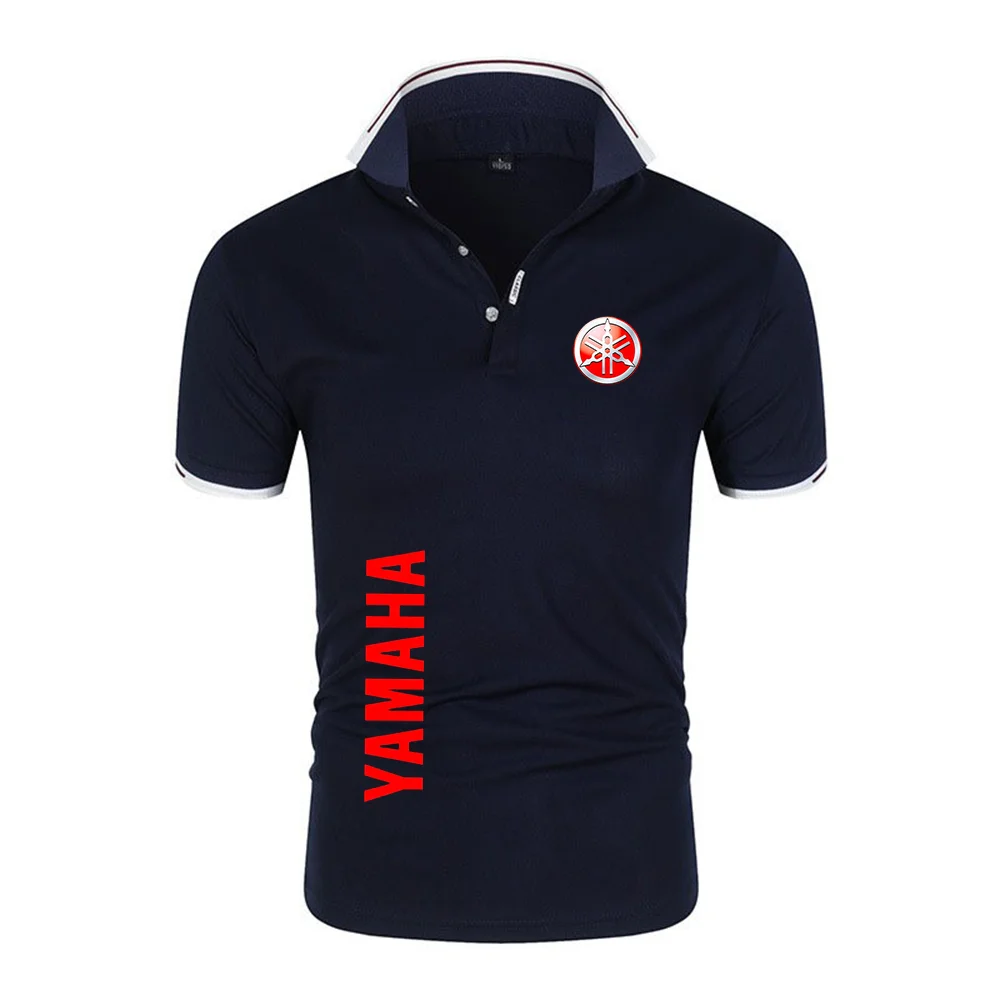 Yamaha men's new T-shirt, classic short-sleeved polo shirt, summer top, casual T-shirt, button-down collar, casual polo shirt