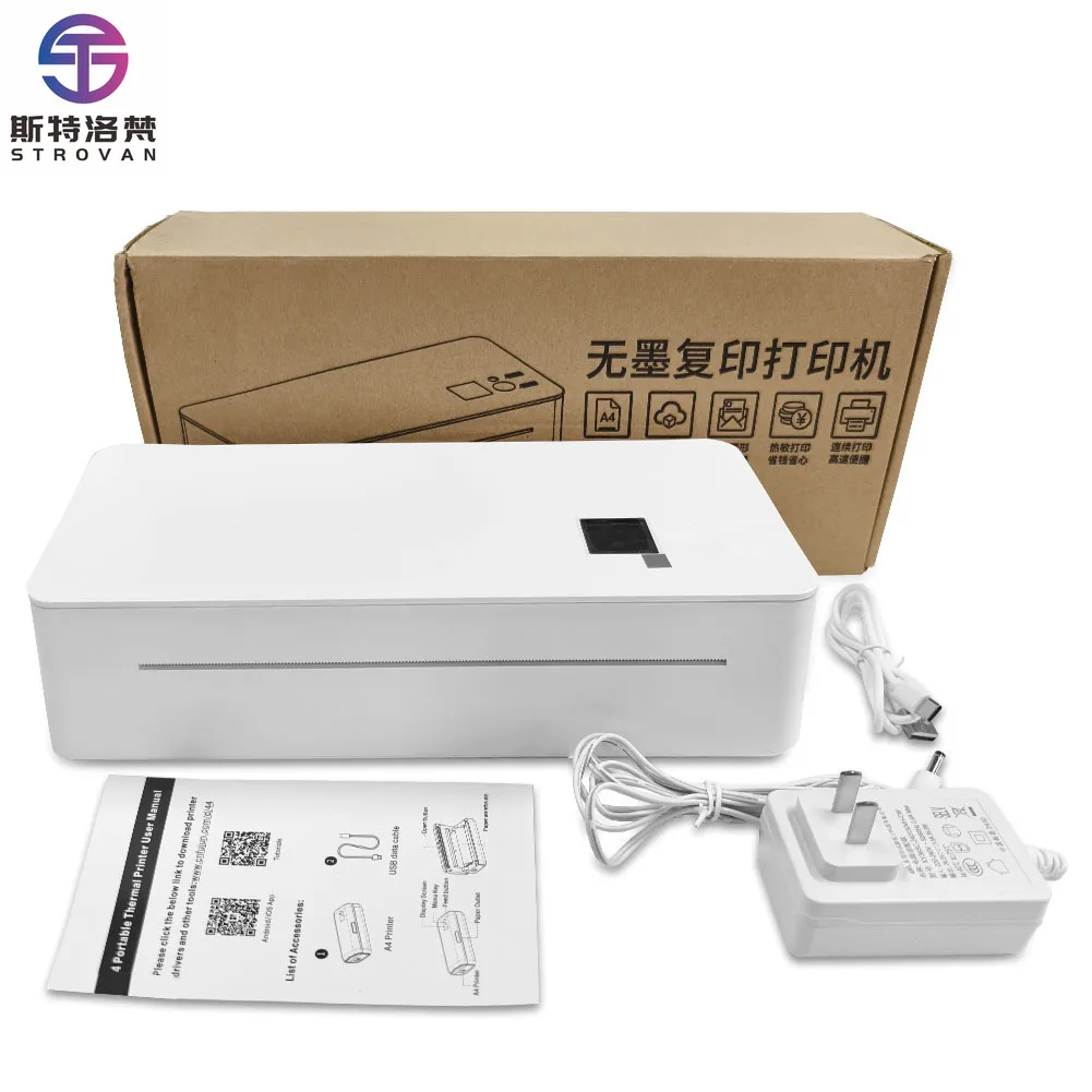 

Портативный термопринтер без чернил 210 мм, беспроводной, миниатюрный, формат А4, 300 dpi, мобильный