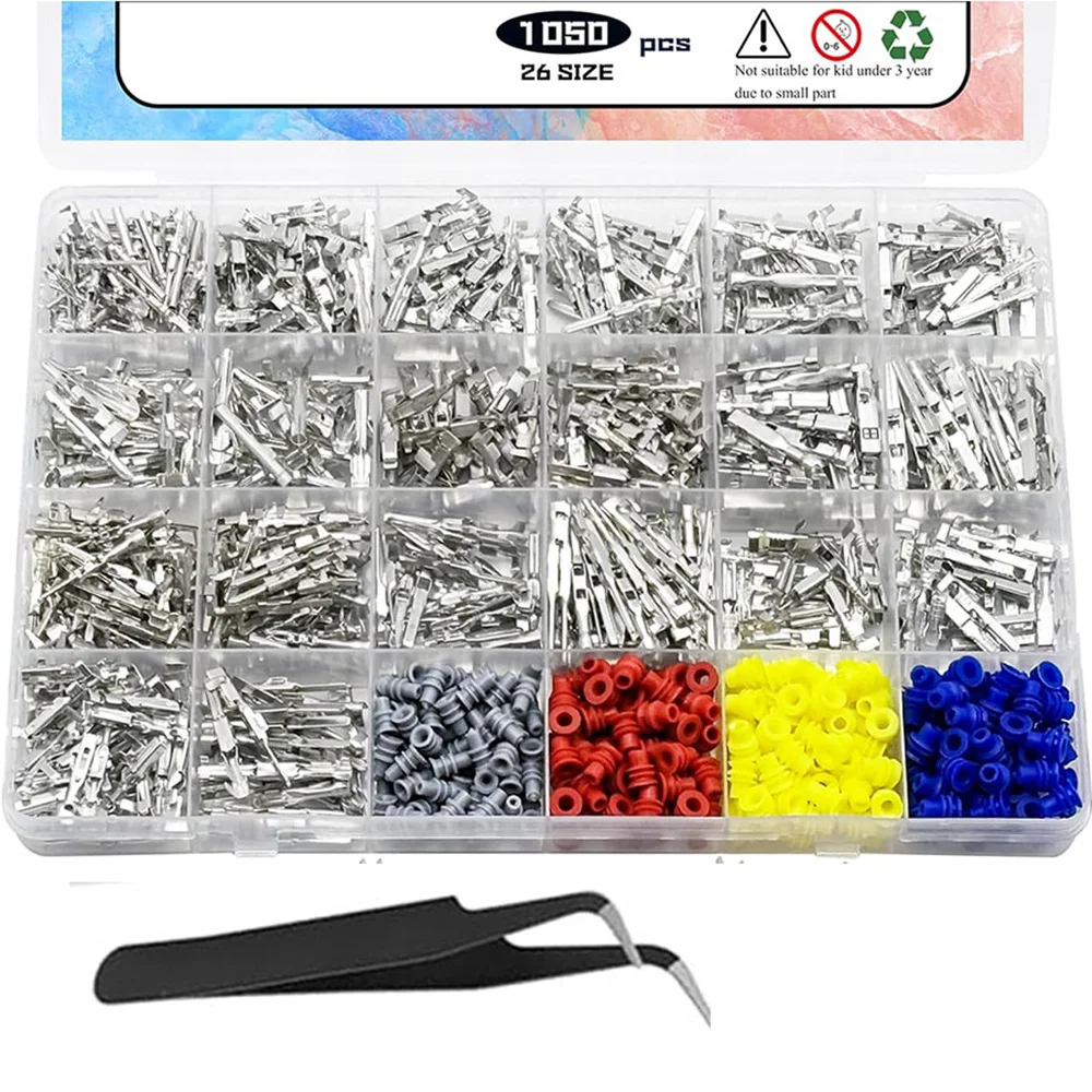 

1050 шт., разъем, разъем, контакт жгута проводов, автомобильный электрический разъем, штифт для мотоцикла, квадроцикла 1/1,5/1,8/2,2/2,8/3,5 мм