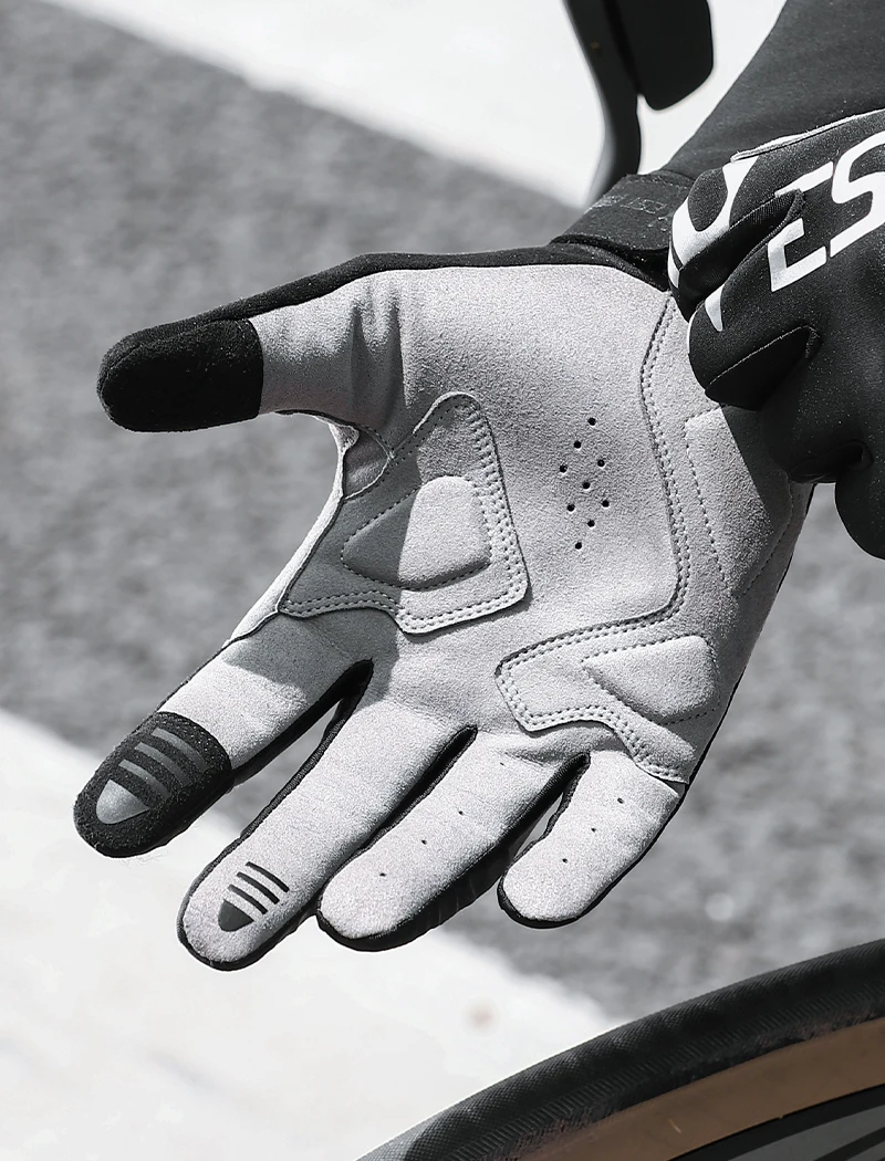 WEST BIKING Warme Winter-Fahrradhandschuhe für Herren, winddicht, mit Fleece, reflektierend, SBR-Polsterung, 3-Finger-Touchscreen, rutschfest, für MTB und Rennrad – Detail 3