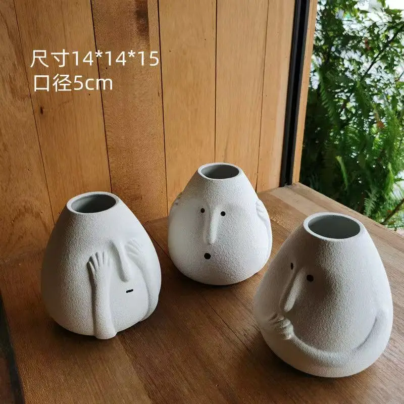 eramic Creative Vases Cute Desktop Ornaments Living Room Modern Abstract Vase Sculpture Funny and interesting Home Decoration
