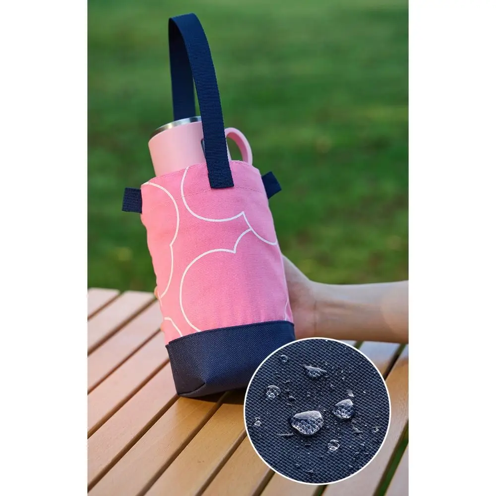 

Fashionable Outdoor Canvas Cup Bag Printed Water Bottle Holder Water Bottle Cover Portable Korean Style Crossbody Bag Girls