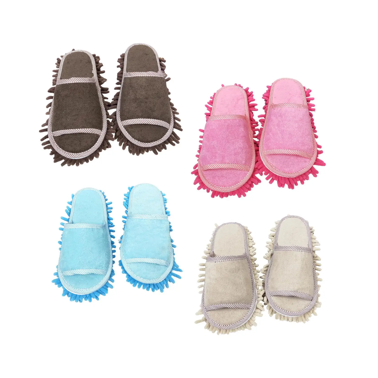 Mop Slippers Floor Cleaning Unisex Microfiber Portable Soft Quiet Cleaning Sandals for Floor Dust Dirt Cleaning Dusting Bedroom