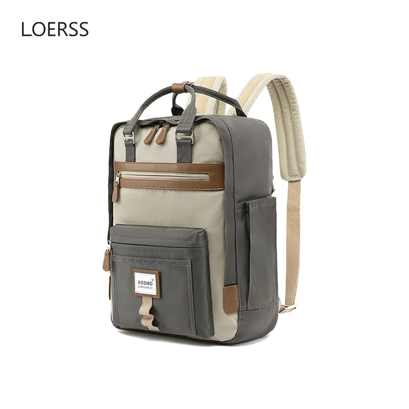 

LOERSS Women Fashion Backpack Large Capacity Waterproof Schoolbag for Girl and Boy Students High Quality Macaron Knapsack