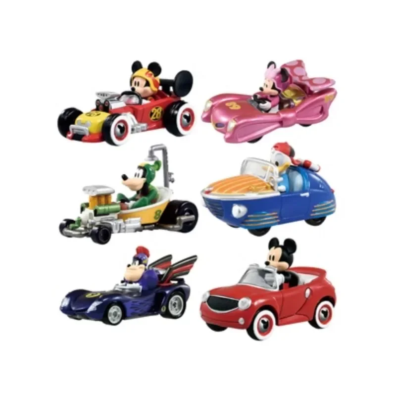 TAKARA TOMY diecast alloy car model Disney Speedway racer Mickey Donald Duck, boys\' collection pieces, children\'s holiday toys.