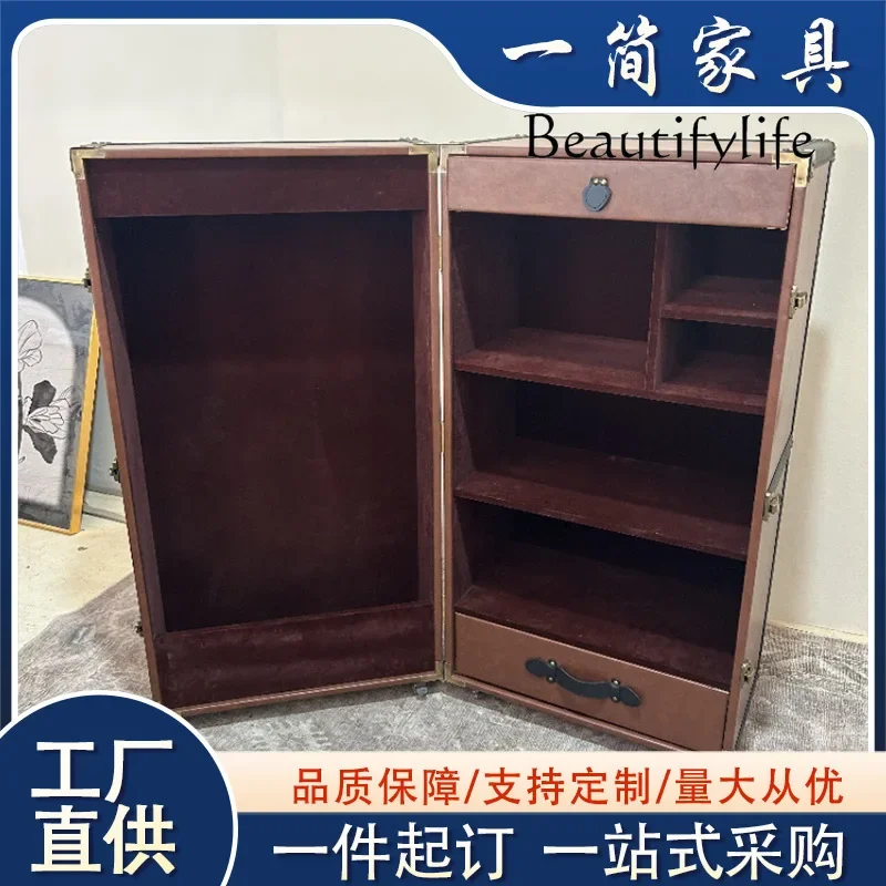 R Medieval Retro Furniture, Suitcase-style Wine Cabinet, French Creative Side Cabinet, Nordic Fashion Designer