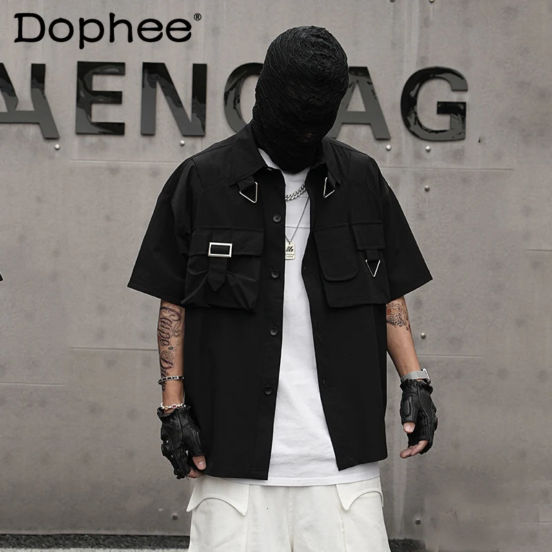 

2025 New Japanese Retro Fashion Trendy Turn-Down Collar Short Sleeve Loose Casual Youth Popular Versatile Half-Sleeve Shirt