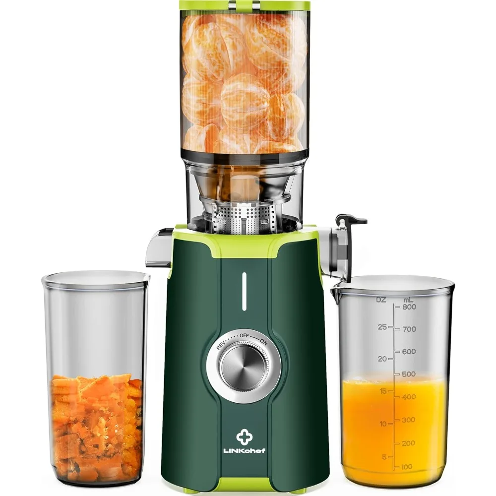 

Slow Juicer Machines with No-Prep 4.35"Feed Chute Fit Whole Fruits & Vegetables, Juicer Machines Easy to Clean, 42oz Capacity