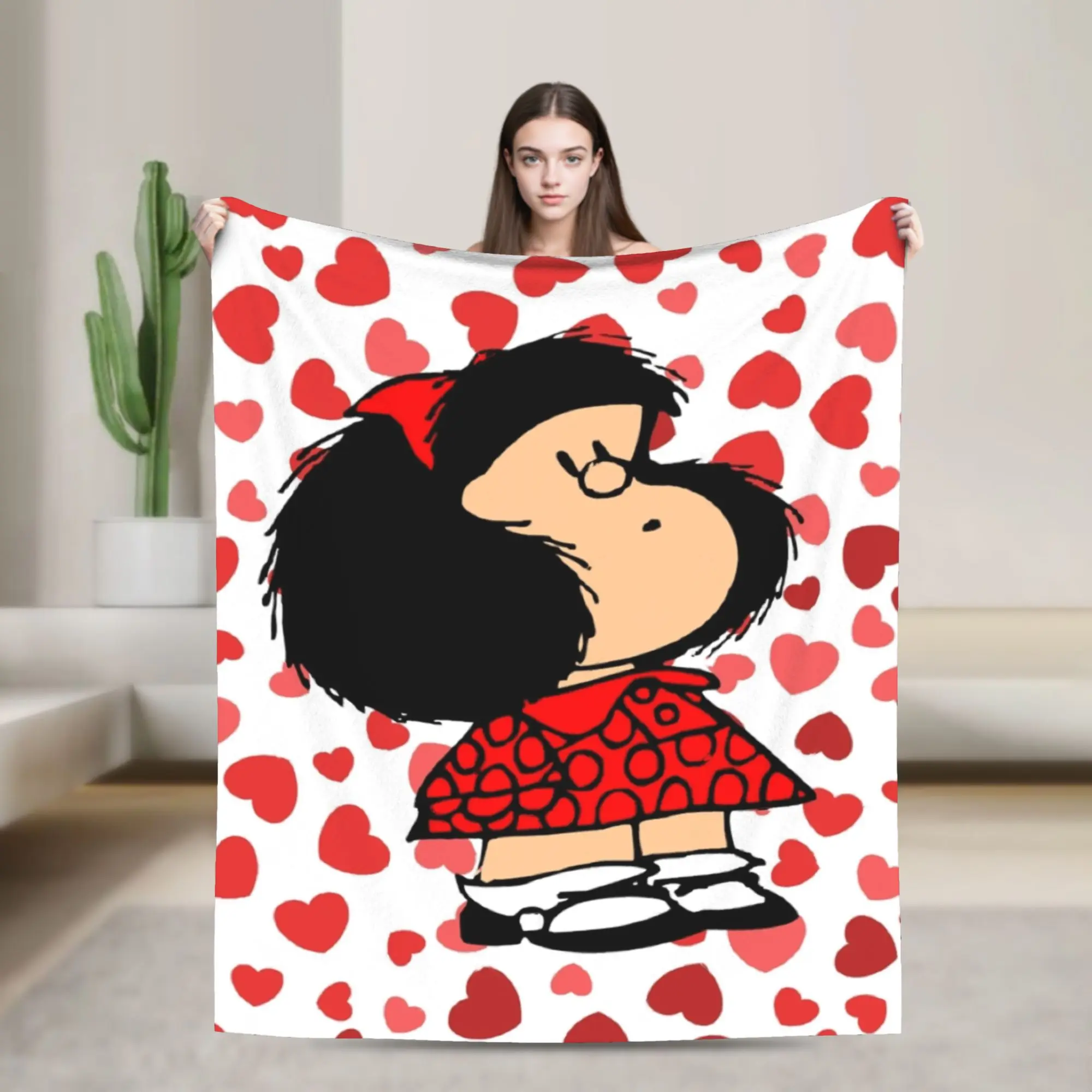 

Mafaldas Blanket Coral Fleece Plush Summer Air Conditioning Multi-function Warm Throw Blankets for Bedding Bedroom Bedspread