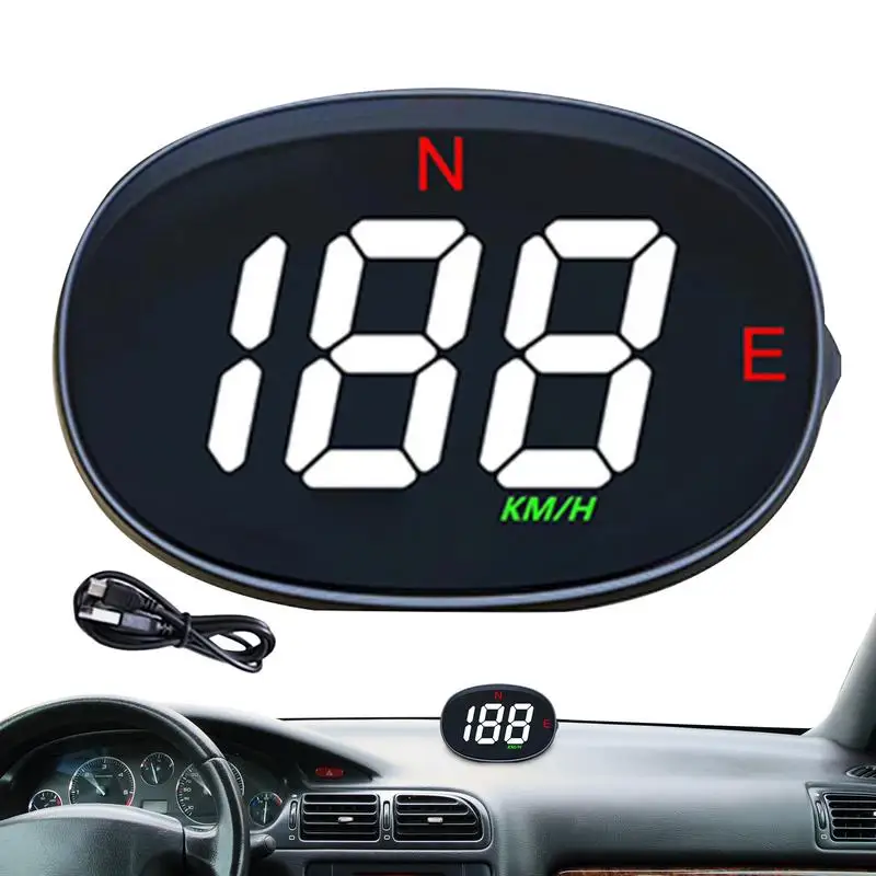 Car GPS Speedometer GPS HUD Gauges Head Up Display Car Big Font Speed Meter On board Computer Speed Alarm Gadgets For All Cars