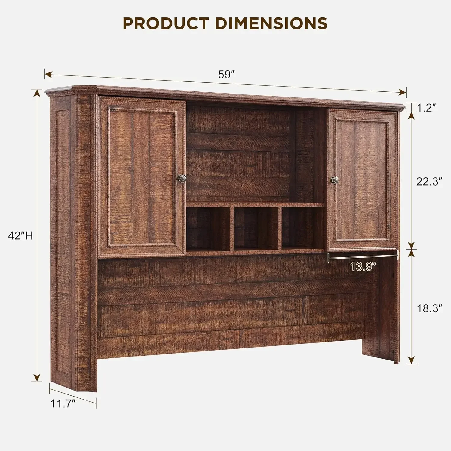 [بيع ساخن، مخزون محدود! ] حامل مكتب منزلي مقاس 59 بوصة مع مساحة تخزين كبيرة، يتطابق فقط مع مكتب المزرعة من سلسلة VSC