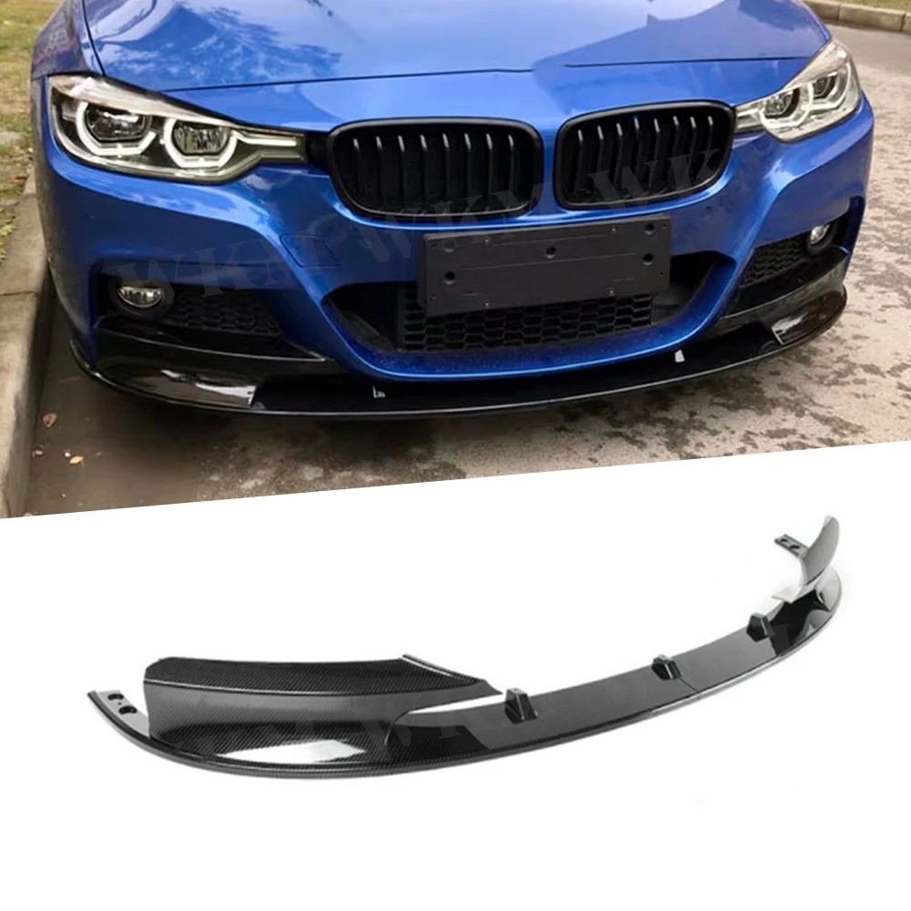 Car Front Bumper Lip Spoiler Splitter Gloss Black For BMW 3 Series F30 M SPORT 2012-2018 ABS Carbon Look Matt Free Shippiing