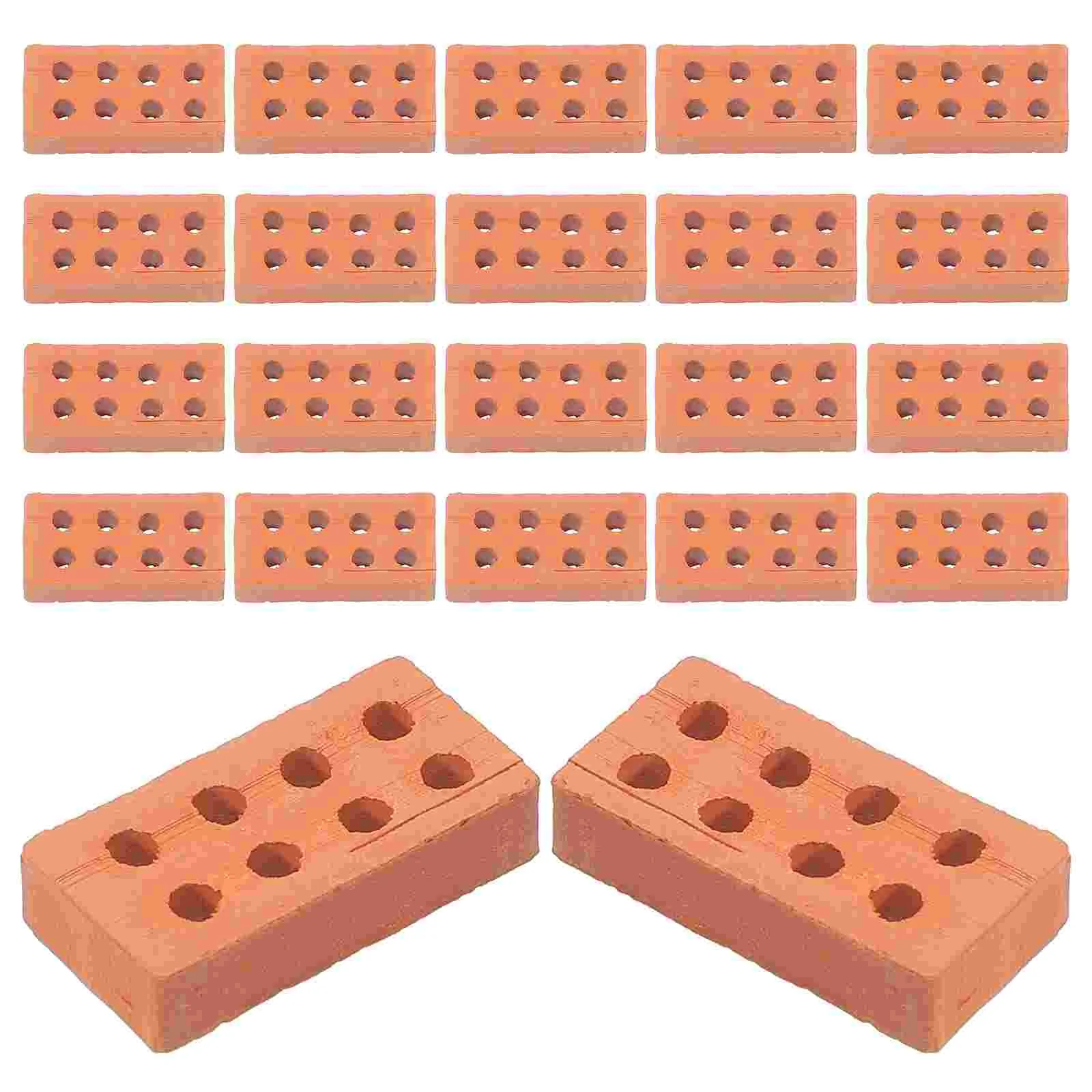 

50 Pcs DIY Miniature Bricks Building Model Fake Cardboard Brown Clay for Landscaping Child