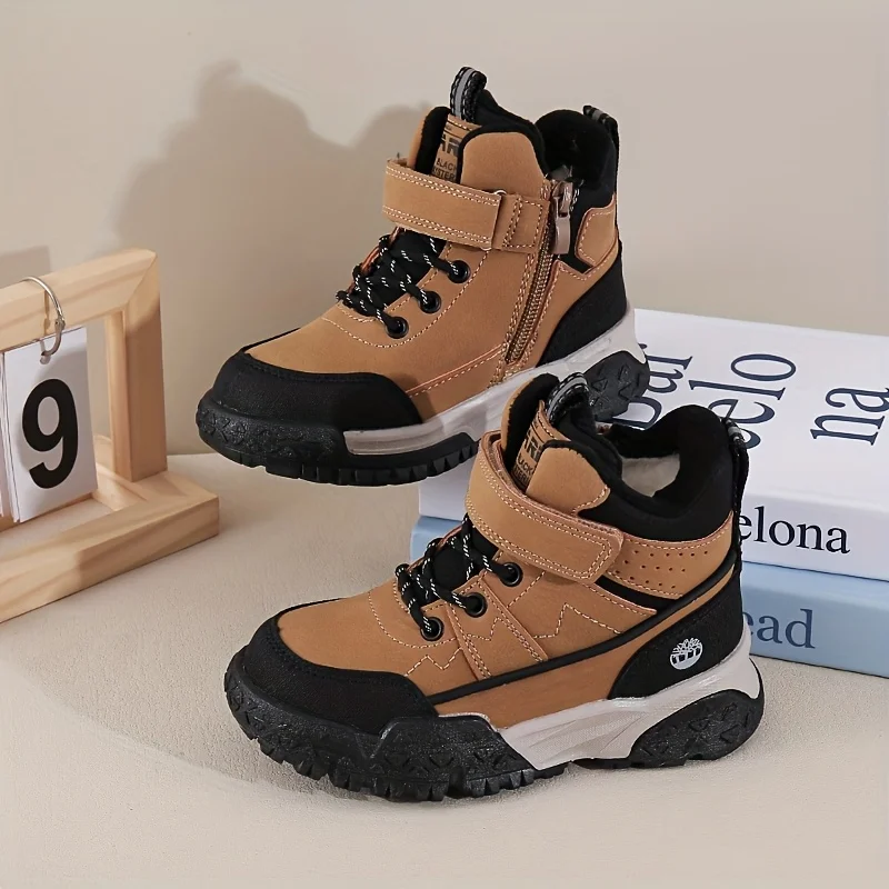 

Boys High Top Hiking Boots Kids Non-slip Outdoor Casual Sneakers