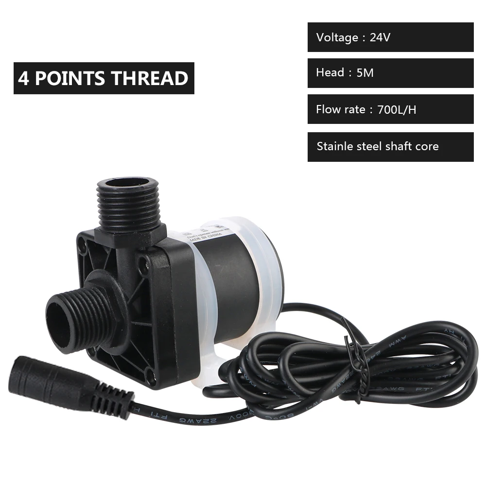 

DC 12 В 24 В бесшумный 4-точечный резьбовой штекер США IP68 бесщеточный солнечный двигатель водяной насос водонагреватель душ подогрев пола бустерный насос