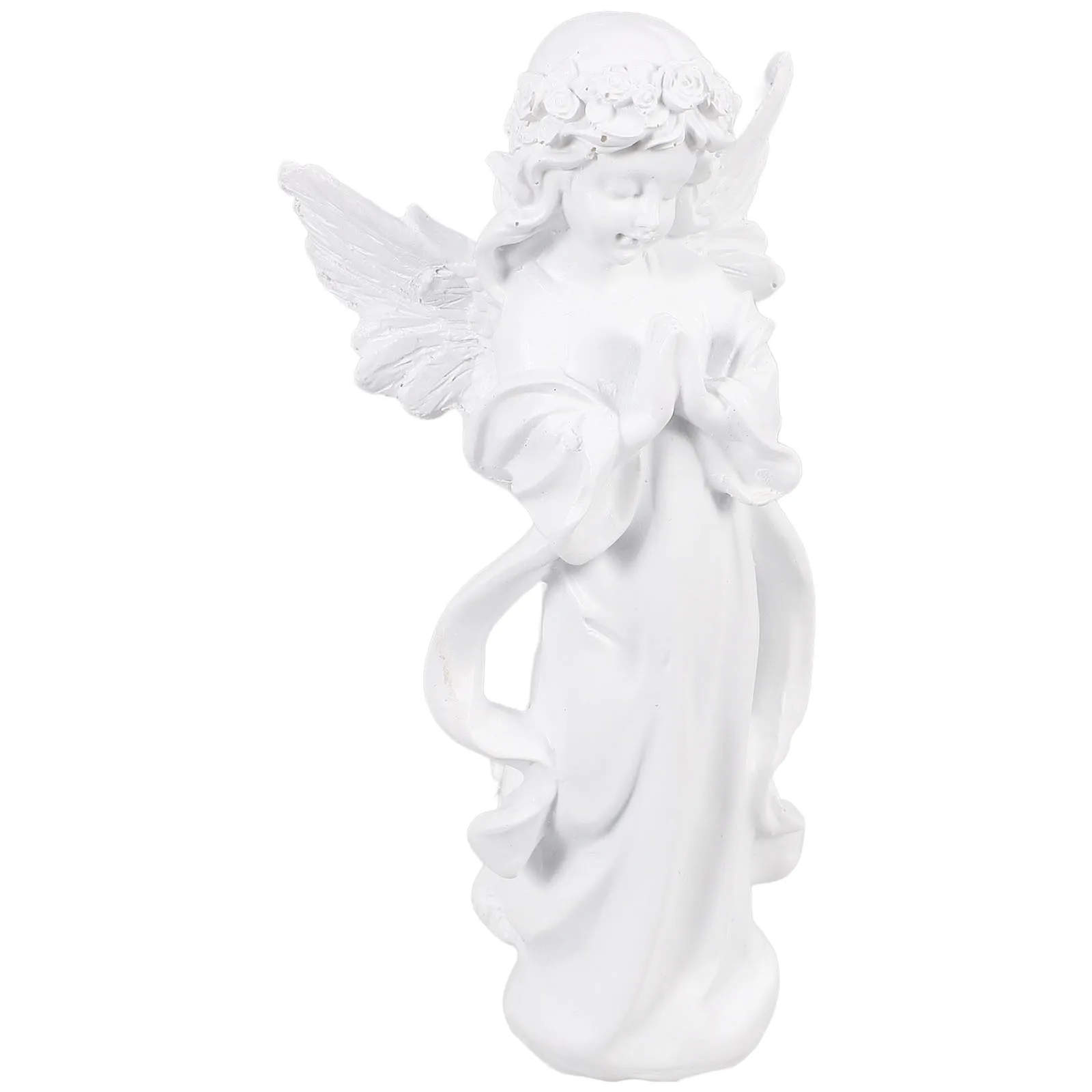 

Resin Angel Ornament Guardian Statue for Garden Decor Desktop Adornment Durable Craft Home Use Little Girl Figurine