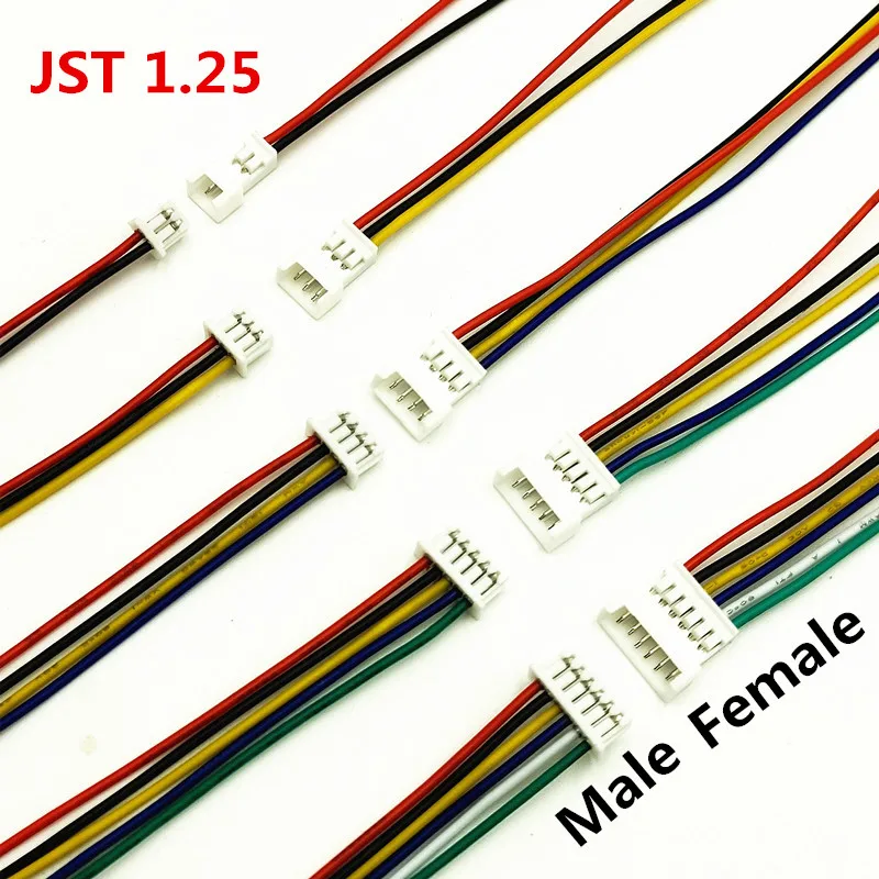 5Pairs JST 1,25 Männlich Weiblich Draht Stecker Pitch 1,25mm 2P 3P 4P 5P 6P MX 1,25 JST Stecker Jack Terminal Kabel Länge 10CM 15/20CM – Detail 2