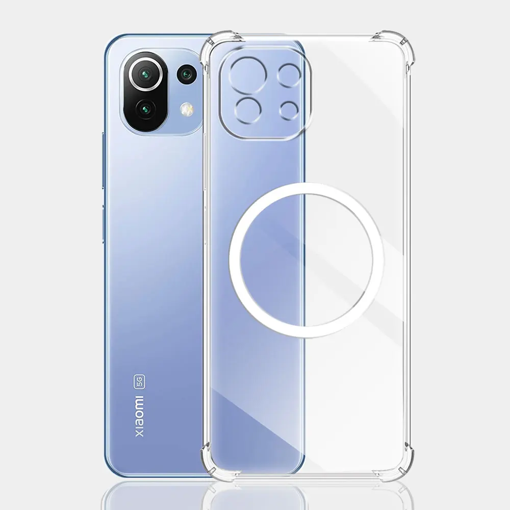 For Xiaomi Mi 11 Lite NE 11i 11X 11T Pro Case With Magnetic Sticker Soft Silicone Phone Case Mi 11X Pro Shockproof Clear Cover view 2