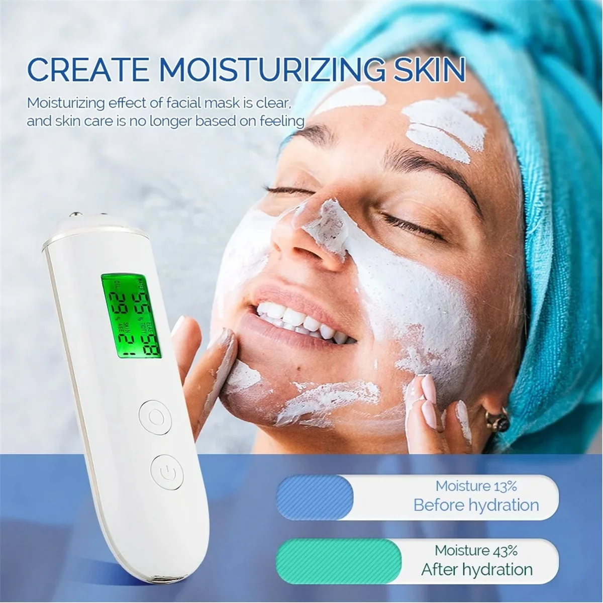 Skin Tester Face Skin Moistureand Oil Content Skin Analyzer Skin Water Cheek Elastic Skin Age Test Meter Agent Detector