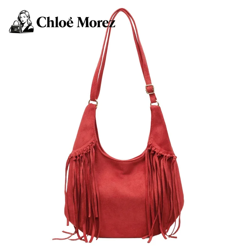 

Matte Tassel Underarm Bag, Women's Large Capacity Versatile Dumpling Bag, Single Shoulder Retro Crossbody Bag