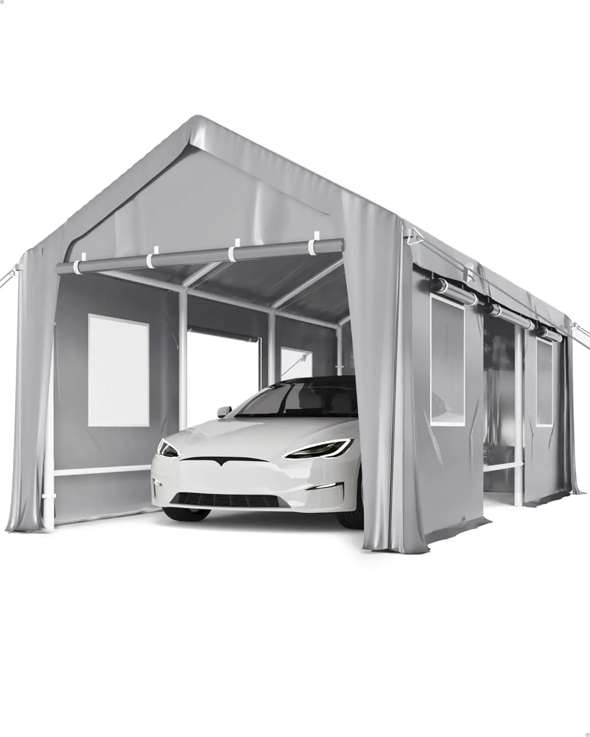 

20'x13'x11' Windproof Carport Heavy Duty, 20 GA. Reinforced Poles & 14 mil PE Canopy, Extra Large Anti-High Wind Portable Garage