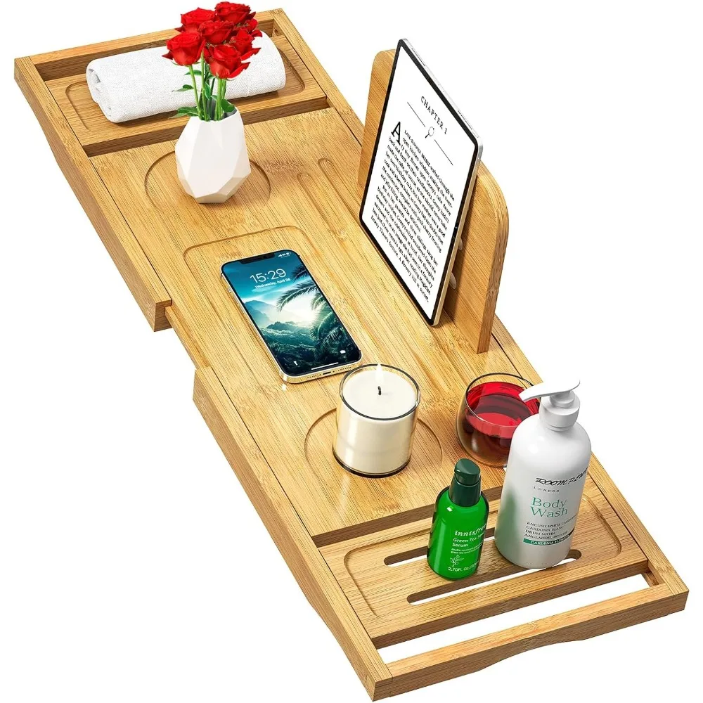 

Поддон для ванны - поднос для ванны - поднос для ванны - поднос для ванны - бамбуковый поднос для ванны - расширяемый размер, подходит для большинства ванн