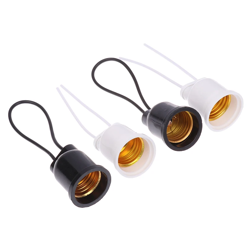 TS1/5PCS E27 Waterproof Copper Wire Light Bulb Socket Lamp Holder Base With Wire Outdoor Lighting Grow Plant Light Lampholder