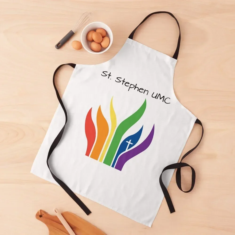 

St. Stephen UMC Rainbow Apron christmas 2025 Womens Dresses Dress Korean Apron