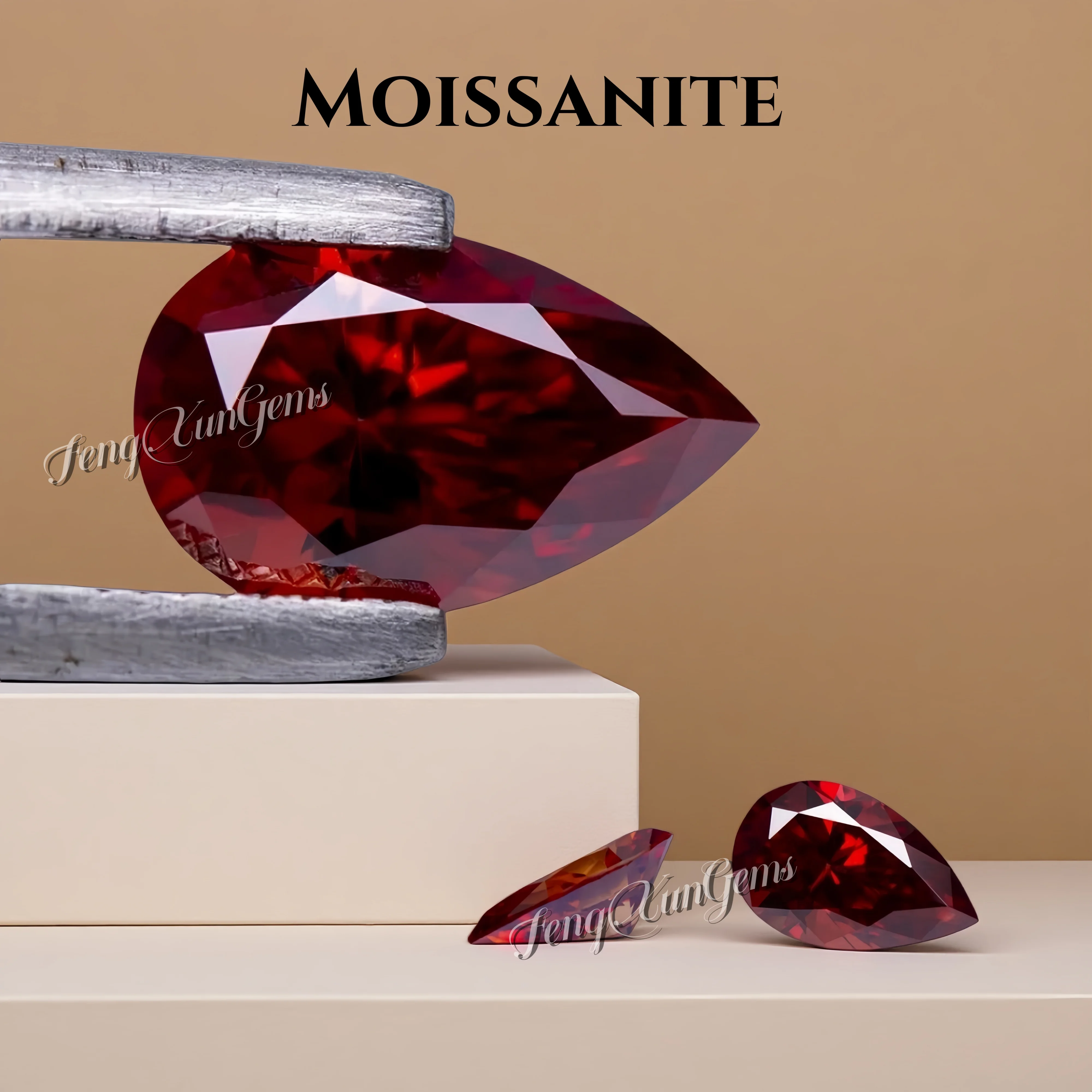 

Pear luxury Loose Moissanite Stones 0.35~5ct Lab Grown diamonds Pass test With GRA Certificate For jewelry