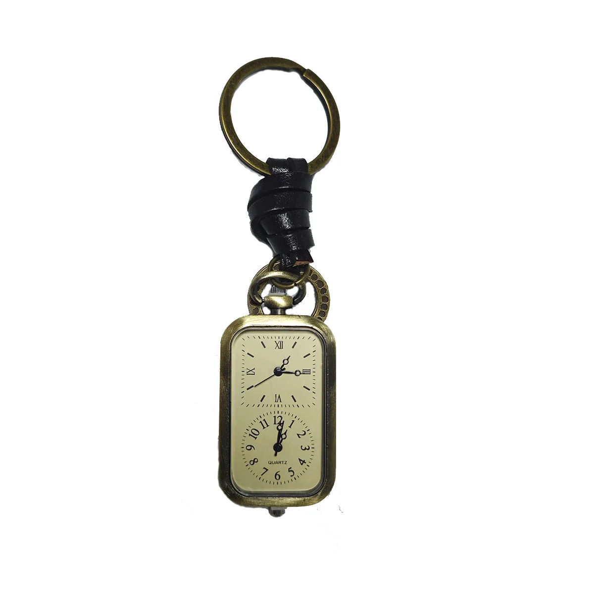 

Retro Wave Keychain Design Pocket Watch Clip Clasp Bag Quartz Metal Deco Key Ring Watches
