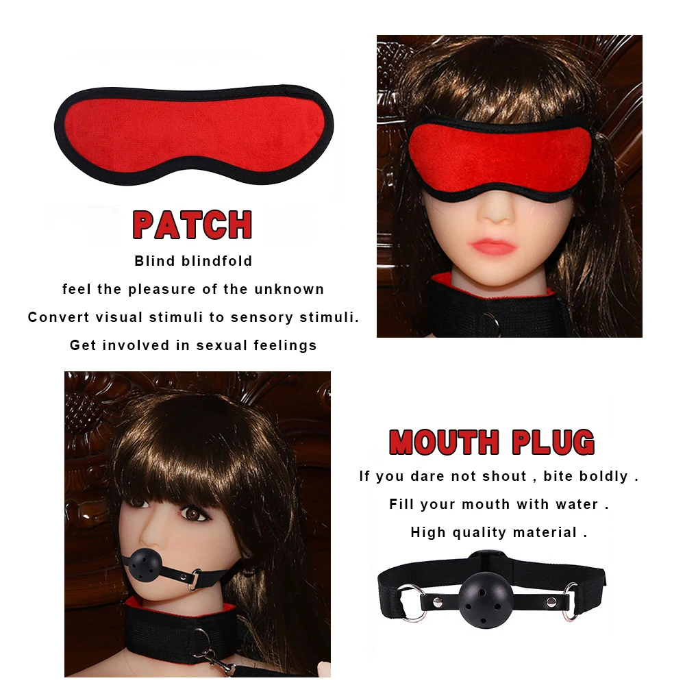 17 Pcs/Set Sex Bdsm Bondage Restraint Kit Handcuffs Collar Fetishism Female Couples Bracelet Leather Whip Whipping Sex Tool Shop