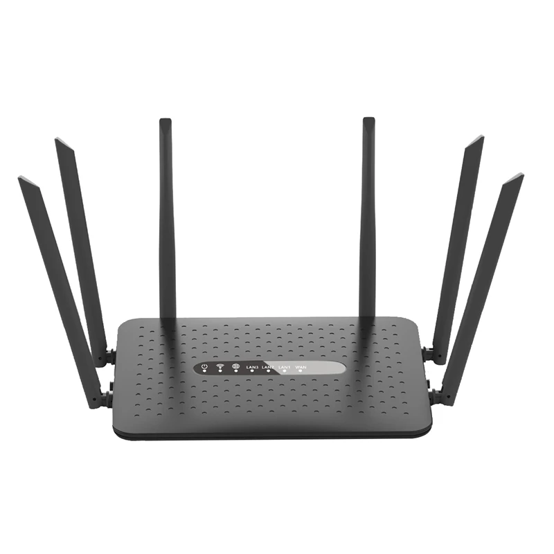 

1200Mbps Wifi Router 6 Antennas Wireless Router 2.4G&5Ghz AP/Dial Mode Wifi Repeater For Home Company