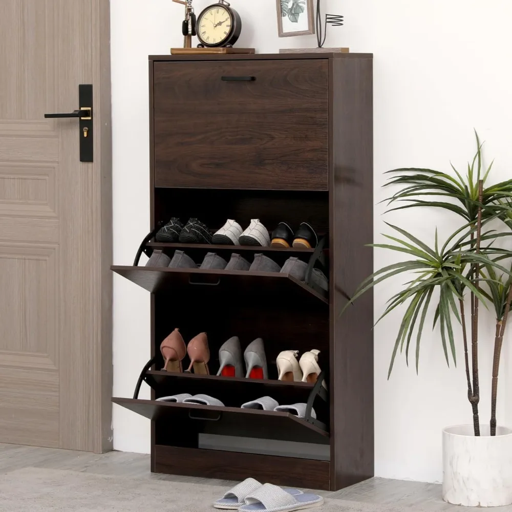 

Shoe Storage Cabinet Drawers, Freestanding Storage Racks for Entryway Hidden Narrow Shoe Organizers Perfect for Heels