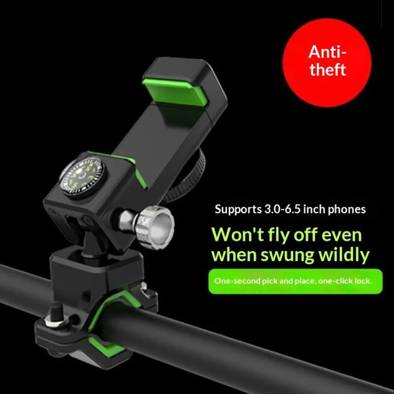 Bicycle Phone Holder With Built In Compass 360 Rotation Anti Fall Design For Mountain Road Biking Road Cycling【SMQ】