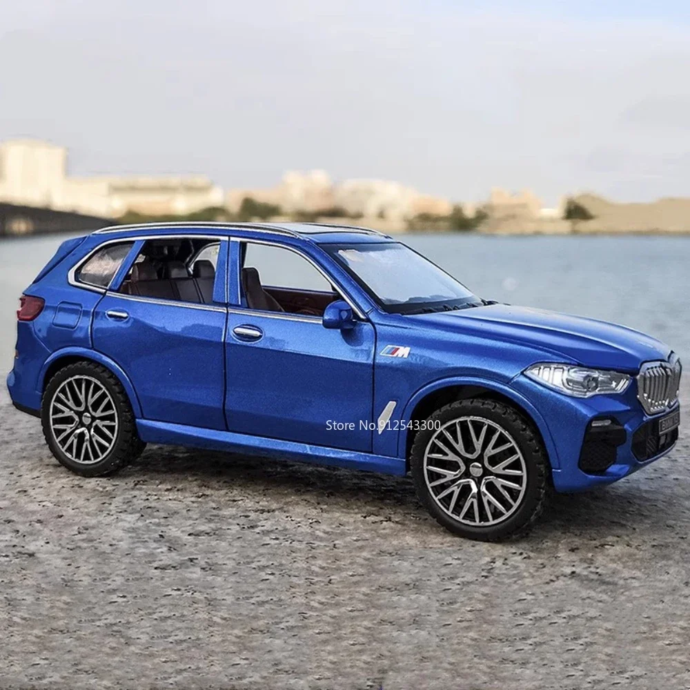 Schaal 1:32 BMW X5 SUV Automodel Speelgoed Legering Diecast Geluid en licht Trek Miniatuur Terreinvoertuigen Modellen Desktop Ornamenten