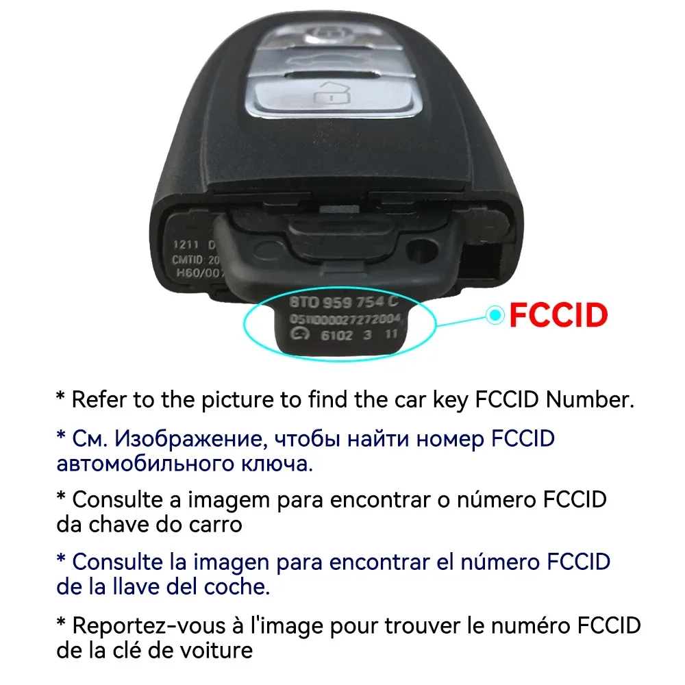 KEYYOU Smart Remote Car Key 315 433 868 Mhz PCF7945AC Chip For Audi A4 A5 A6L A7 A8 Q5 Keyless Go Fob 8T0959754F 8T0959754J