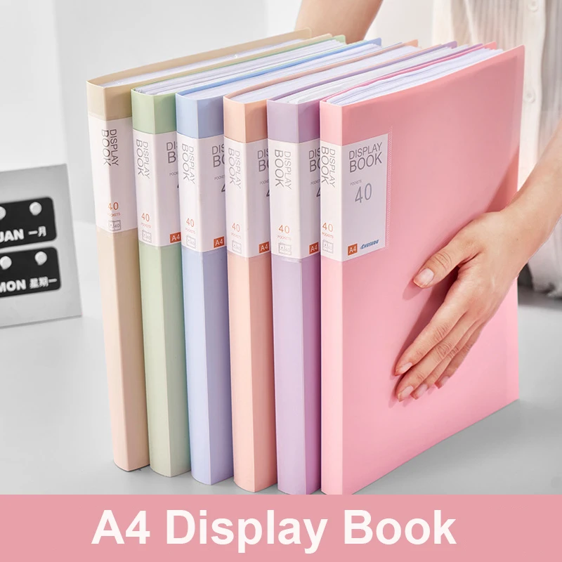 30/60/80/100 Pages Kawaii A4 File Bag Organizer Data Book Document Large Capacity File Folder Holder Portfolio Office Stationery