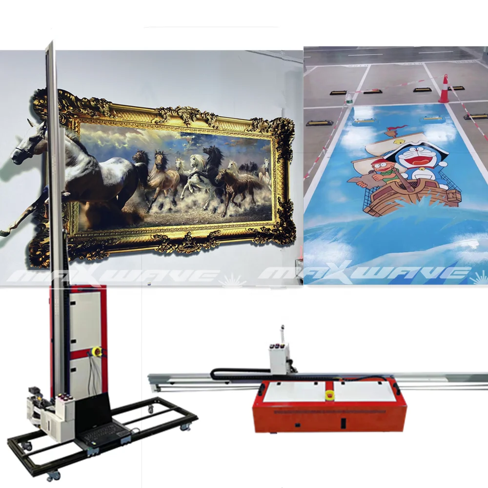 Maxwave Laser 5D Multifunction Wall and Ground Inkjet Printer 2 in 1 Decoration Painting 3D Wall Floor Art Printing Machine