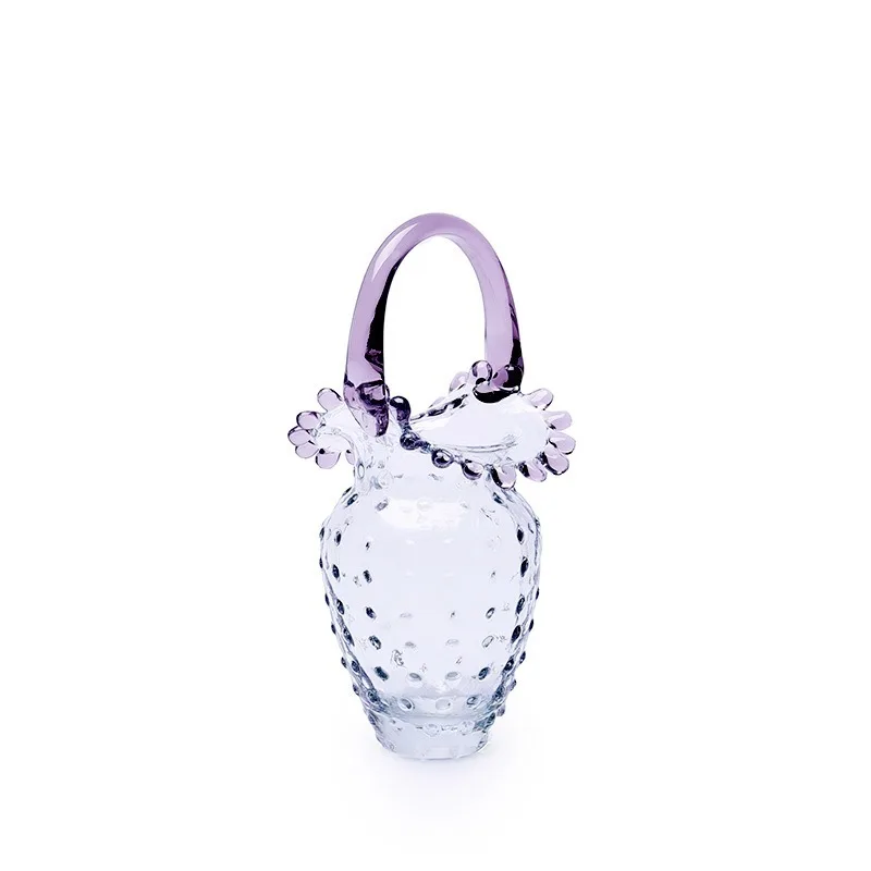 

Nordic Style Portable Glass Flower Basket Hotel B & B Cafe Flower Shop Living Room Restaurant Vase