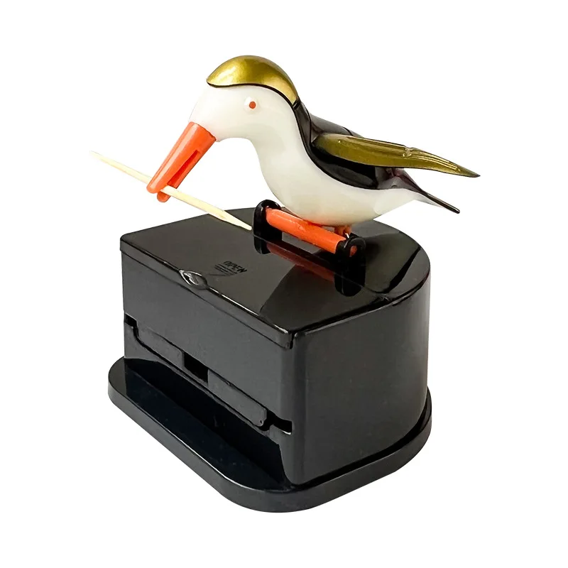 Cute Little Bird Toothpick Container Automatic Toothpick Dispenser Toothpick Holder Home Decor Table Decoration Table Accessorys