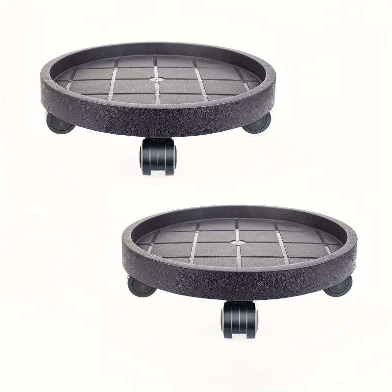 ‌-2パックの頑丈なプラントキャディ、ホイール付き-11インチ-12インチ-15インチのローリングプラントスタンド、屋内-屋外用の通気性のある鉢植えの花の移動機