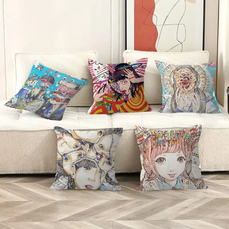 Shintaro Kago Art Horror Pillow Gifts Home Office Furnishings Bedroom Sofa Car Cushion Cover case 45x45cm