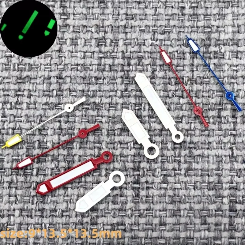 9 * 13,5 * 13,5 mm Uhrzeiger Weiß Rot Nadeln Grün Leuchtend Fit Mingzhu2813 Miyota 8215 Automatikwerk Uhren Zubehör