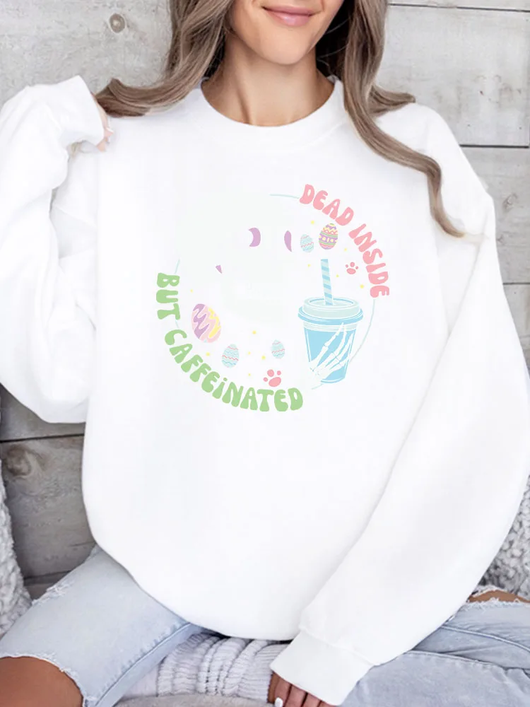 

But Caffeinated Women's Crew Neck Sweatshirt Casual Long Sleeve Pullover Loose Fit Daily Wear