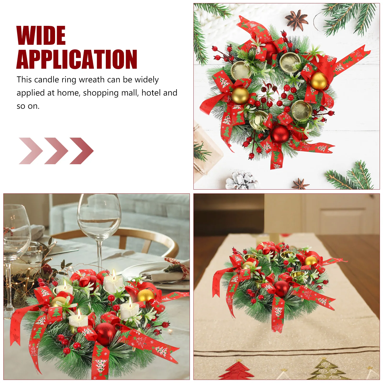 

Realistic Pine Needle Ring Wreath Decorations Christmas Wedding Holiday Home Party Mini Simulated Wreaths